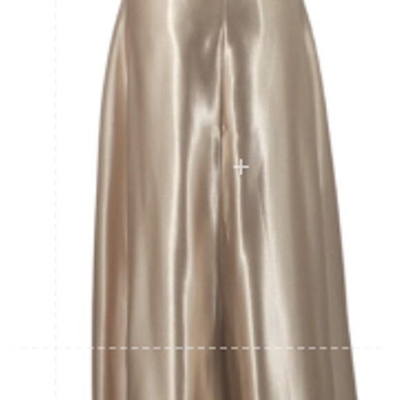AW BRIDAL 2 XS champagne Maura satin cowl bridesmaid formal maxi dress NEW 0b15 - Picture 4 of 5